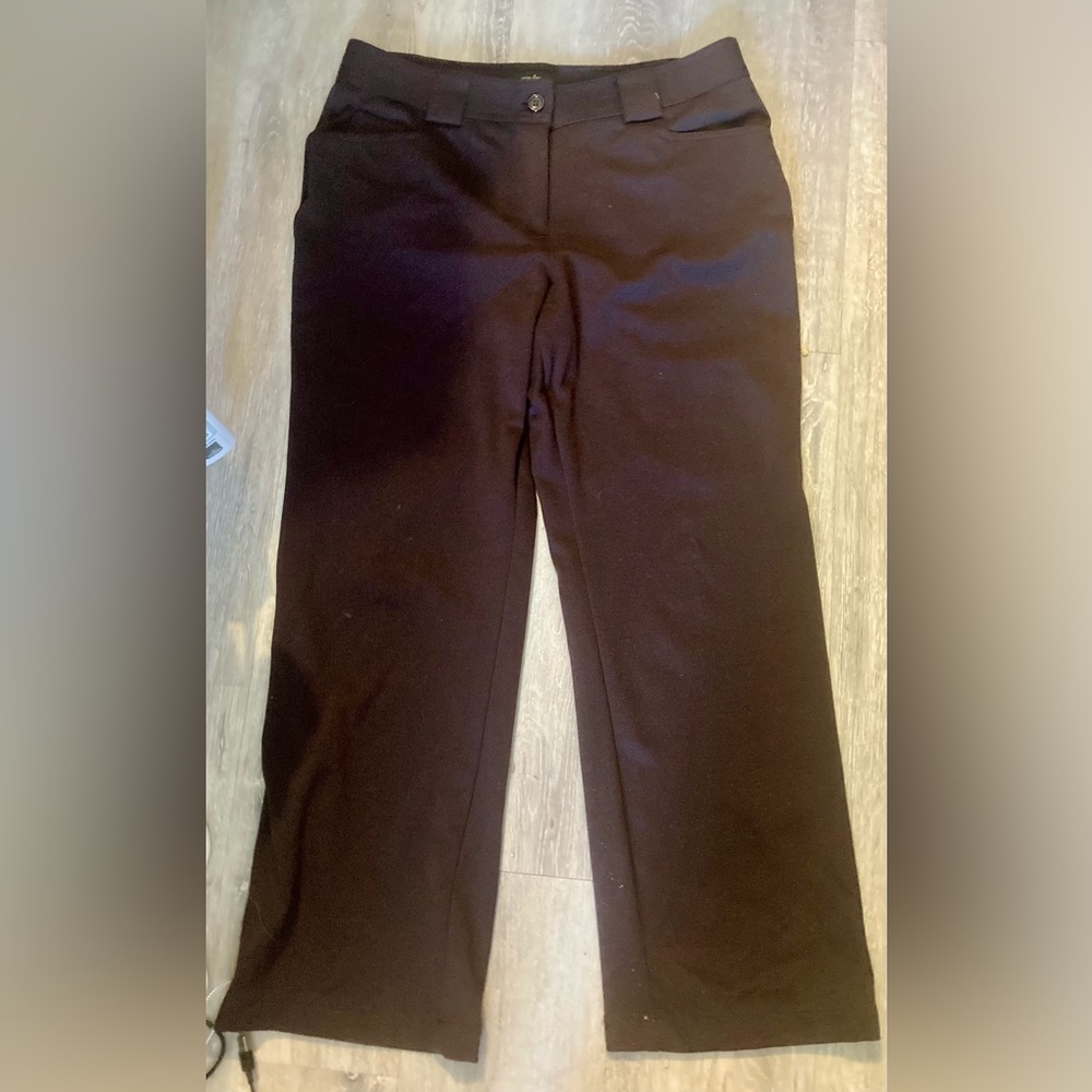 Women's Boot Cut Dark Brown Trousers Professional Work Dress Pants